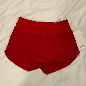 NWT lululemon Speed Up MR 4” dark red
